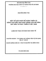 Giải pháp hoàn thiện và nâng cao hiệu quả hoạt động của mô hình quỹ đầu tư phát triển ở việt nam 