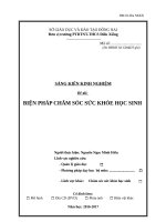 SKKN BIỆN PHÁP CHĂM SÓC SỨC KHỎE HỌC SINH