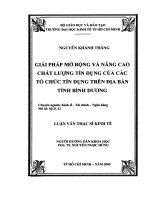Giải pháp mở rộng và nâng cao chất lượng tín dụng của các tổ chức tín dụng trên địa bàn tỉnh bình dương 
