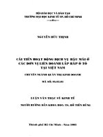 Cải tiến hoạt động dịch vụ hậu mãi ở các đơn vị liên doanh lắp ráp ô tô tại việt nam 