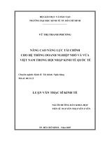 Nâng cao năng lực tài chính cho hệ thống doanh nghiệp nhỏ và vừa việt nam trong hội nhập kinh tế quốc tế 
