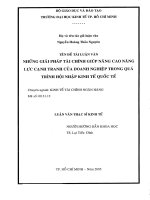 Những giải pháp tài chính giúp nâng cao năng lực cạnh tranh của doanh nghiệp trong quá trình hội nhập kinh tế quốc tế 
