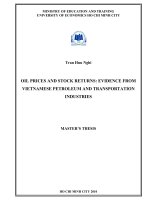 Oil prices and stock returns  evidence from vietnamese petroleum and transportation industries 
