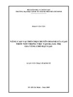Nâng cao vai trò chợ chuyên doanh lúa gạo thốt nốt trong việc tạo ra giá trị gia tăng cho hạt gạo 
