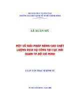 Một số giải pháp nâng cao chất lượng dịch vụ công tại cục hải quan TP  hồ chí minh 