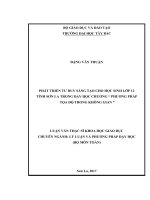 Phát triển tư duy sáng tạo cho học sinh lớp 12 tỉnh sơn la trong dạy học chương “ phương pháp tọa độ trong không gian” 