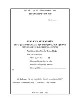 SKKN Dùng quân cờ để giảng dạy bài đội ngũ đơn vị lớp 10 môn giáo dục Quốc phòng – An ninh