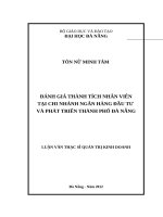 Đánh giá thành tích của nhân viên tại ngân hàng TM CP đầu tư và phát triển việt nam, chi nhánh đà nẵng