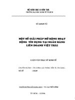 Một số giải pháp mở rộng hoạt động tín dụng tại ngân hàng liên doanh việt thái 