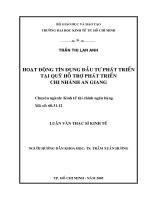 Hoạt động tín dụng đầu tư phát triển tại quỹ hỗ trợ phát triển chi nhánh an giang 