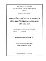 Định hướng chiến lược kinh doanh công ty dược TP  HCM (sapharco) đến năm 2015 