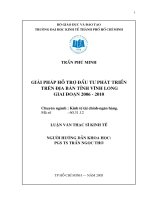 Giải pháp hỗ trợ đầu tư phát triển trên địa bàn tỉnh vĩnh long giai đoạn 2006 2010 