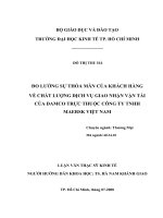 Đo lường sự thỏa mãn của khách hàng về chất lượng dịch vụ giao nhận vận tải của damco trực thuộc công ty TNHH maersk việt nam 