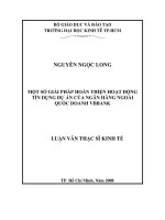 Một số giải pháp hoàn thiện hoạt động tín dụng dự án của ngân hàng ngoài quốc doanh đến năm 2015 