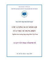 Ước lượng suất sinh lợi của việc sử dụng điện 