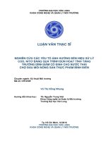 Nghiên cứu các yếu tố ảnh hưởng đến hiệu xử lý cod, nitơ bằng quá trình bùn hoạt tính tăng trưởng dính bám cố định cho nước thải chợ đầu mối nông sản thực phẩm bình điền
