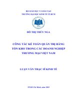 Công tác kế toán quản trị hàng tồn kho trong các doanh nghiệp thương mại việt nam 