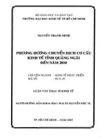 Phương hướng chuyển dịch cơ cấu kinh tế tỉnh quảng ngãi đến năm 2010 