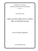 Chiến lược phát triển công ty cổ phần nhựa tân tiến đến năm 2015