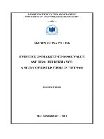 Evidence on market to book value and firm performance  a study of listed firms in vietnam 
