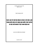 Pháp luật về chế độ công vụ theo vị trí việc làm trong điều kiện xây dựng nhà nước pháp quyền xã hội chủ nghĩa ở việt nam hiện nay 
