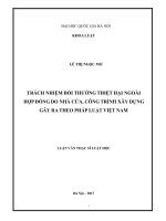 Trách nhiệm bồi thường thiệt hại ngoài hợp đồng do nhà cửa, công trình xây dựng gây ra theo pháp luật việt nam 