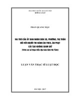 Vai trò của ủy ban nhân dân xã, phường, thị trấn đối với người thi hành án treo, án phạt cải tạo không giam giữ (trên cơ sở thực tiễn địa bàn tỉnh hà tĩnh) 