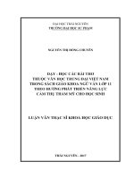 Dạy học các bài thơ thuộc văn học trung đại việt nam trong sách giáo khoa ngữ văn lớp 11 theo hướng phát triển năng lực cảm thụ thẩm mỹ cho học sinh 