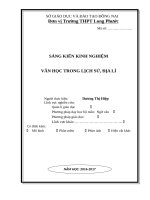 SKKN VĂN HỌC TRONG LỊCH SỬ, ĐỊA LÍ