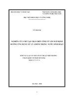 Nghiên cứu chế tạo than biến tính từ lõi ngô định hướng ứng dụng xử lý amoni trong nước sinh hoạt (tt)