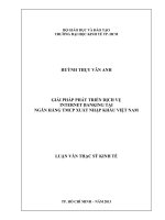 Giải pháp phát triển dịch vụ internet banking tại ngân hàng thương mại cổ phần xuất nhập khẩu việt nam 