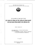 Xây dựng hệ thống chỉ tiêu thống kê công nghiệp cho giai đoạn công nghiệp hóa hiện đại hóa