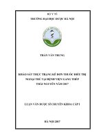 Khảo sát thực trạng kê đơn thuốc điều trị ngoại trú tại bệnh viện gang thép thái nguyên năm 2017 