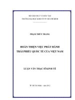 Hoàn thiện việc phát hành trái phiếu quốc tế của việt nam 