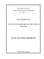 Các yếu tố tác động đến cấu trúc vốn tại việt nam 