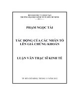 Tác động của các nhân tố lên giá chứng khoán 