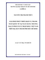 Giải pháp phát triển dịch vụ thanh toán quốc tế tại ngân hàng thương mại cổ phần xuất nhập khẩu Việt Nam trên địa bàn TPHCM _