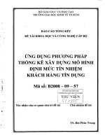 Ứng dụng phương pháp thống kê xây dựng mô hình định mức tín nhiệm khách hàng tín dụng _ Đề tài nghiên cứu khoa học cấp bộ