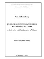Evaluating customer satisfaction after service recovery  _ a study on the retail banking sector in Vietnam