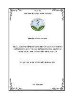 Khảo sát tình hình sử dụng thuốc giảm đau chống viêm trong điều trị các bệnh cơ xương khớp tại bệnh viện y học cổ truyền thái nguyên 