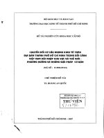 Chuyển đổi cơ cấu ngành kinh tế trên địa bàn thành phố Hồ Chí Minh trong bối cảnh Việt Nam hội nhập khu vực và thế giới