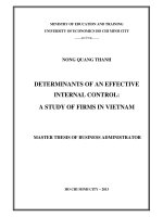 Determinants of an effective internal control  a study of firms in vietnam 