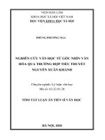 Nghiên cứu văn học từ góc nhìn văn hóa qua trường hợp tiểu thuyết Nguyễn Xuân Khánh (tt)