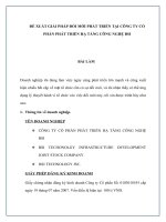 ĐỀ XUẤT GIẢI PHÁP đổi mới PHÁT TRIỂN tại CÔNG TY cổ PHẦN PHÁT TRIỂN hạ TẦNG CÔNG NGHỆ BSI 