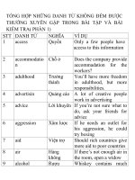 Tổng hợp những danh từ không đếm được thường xuyên gặp trong bài kiểm tra( phần 1)