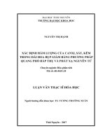 Xác định hàm lượng của canxi, sắt, kẽm trong đài hoa bụp giấm bằng phương pháp quang phổ hấp thụ và phát xạ nguyên tử 