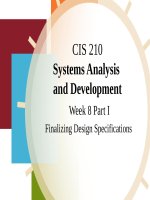 Systems analysis and development CIS210  ch 13 