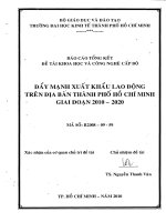Đẩy mạnh xuất khẩu lao động trên địa bàn TPHCM giai đoạn 2010 - 2020 _ Đề tài nghiên cứu khoa học cấp bộ