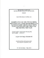 Nghiên cứu các yếu tố tác động đến năng lực cạnh tranh động của tập đoàn sabic trong hoạt động cung cấp nguyên liệu nhựa tại thị trường việt nam 
