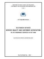 Relationship between service quality and customer satisfaction in life insurance services in viet nam 